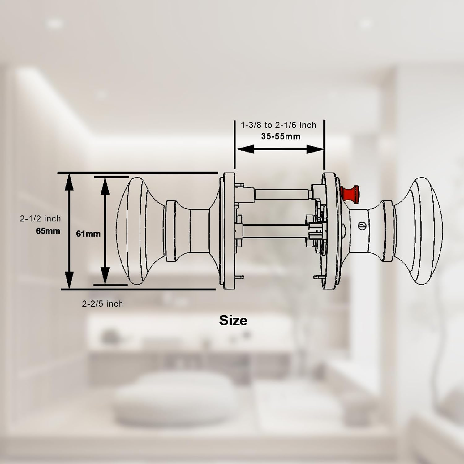 NCL White Door Knobs, Keyless Door Handles, Porcelain Door Levers, Interior Bath Door Knob image number 3