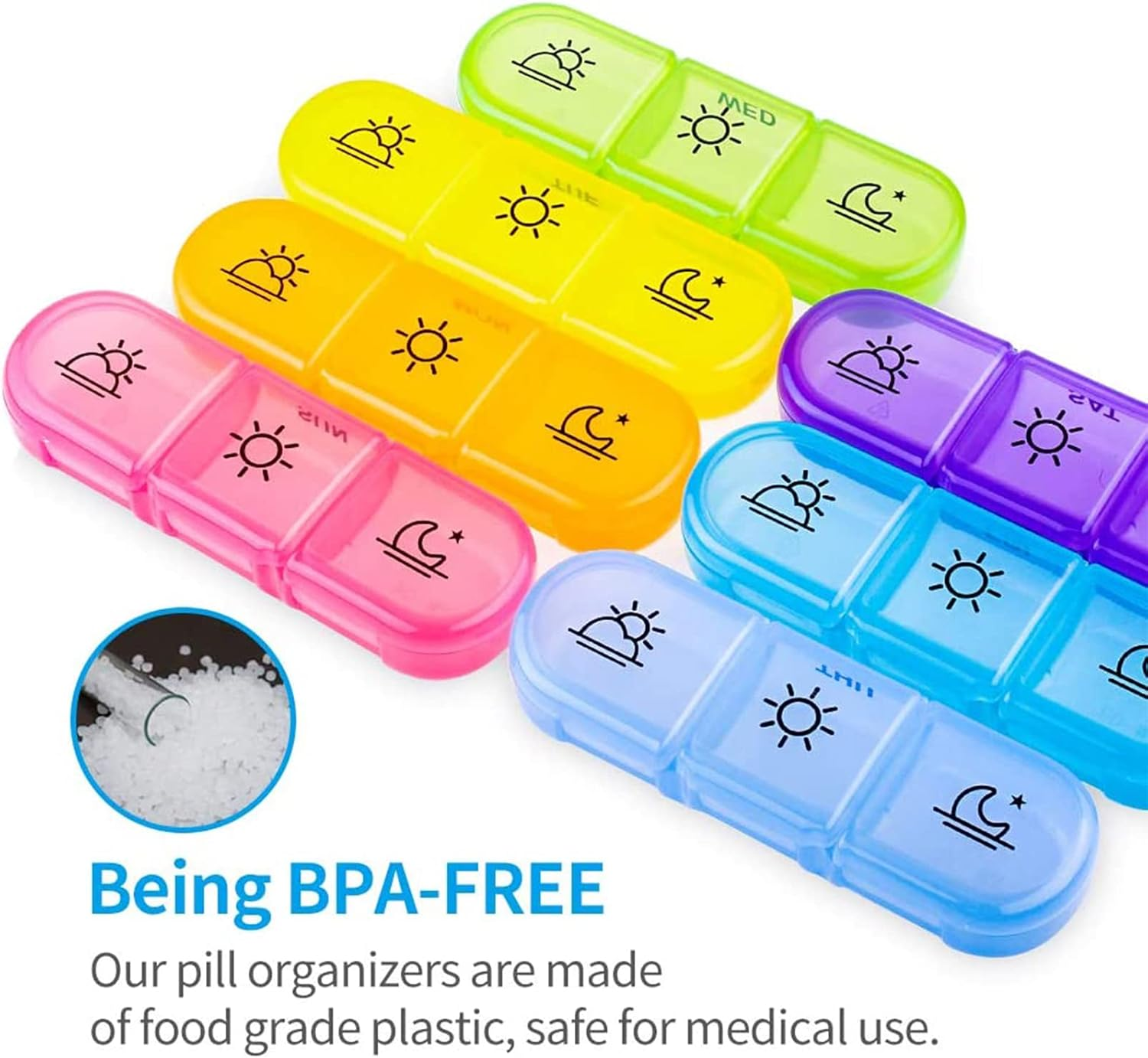 Pill Organizer 3 Times a Day - Weekly Pill Organizer 3 Times a Day - Large Pill Box 7 Day Medicine Organizer Pill Case, Pill Box Organizer Container, Daily Pill Box 3 Times a Day, to Hold Vitamins image number 3