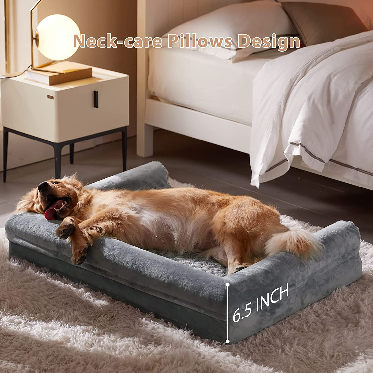 BFPETHOME Dog Beds for Large Dogs, Orthopedic Dog Bed for Medium Large Dogs,Big Waterproof Couch Dog Pet Bed with Removable Washable Cover image number 5