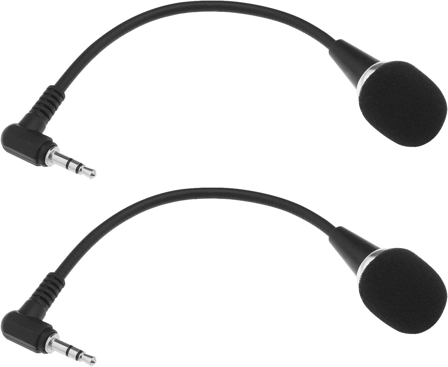 Emsea 2PCS 3.5Mm Mini Flexible Microphone Noise Canceling Mic for PC Laptop Amplifier Tablet Desktop Audio Input Devices Voice Chat Voice Recognition Recording