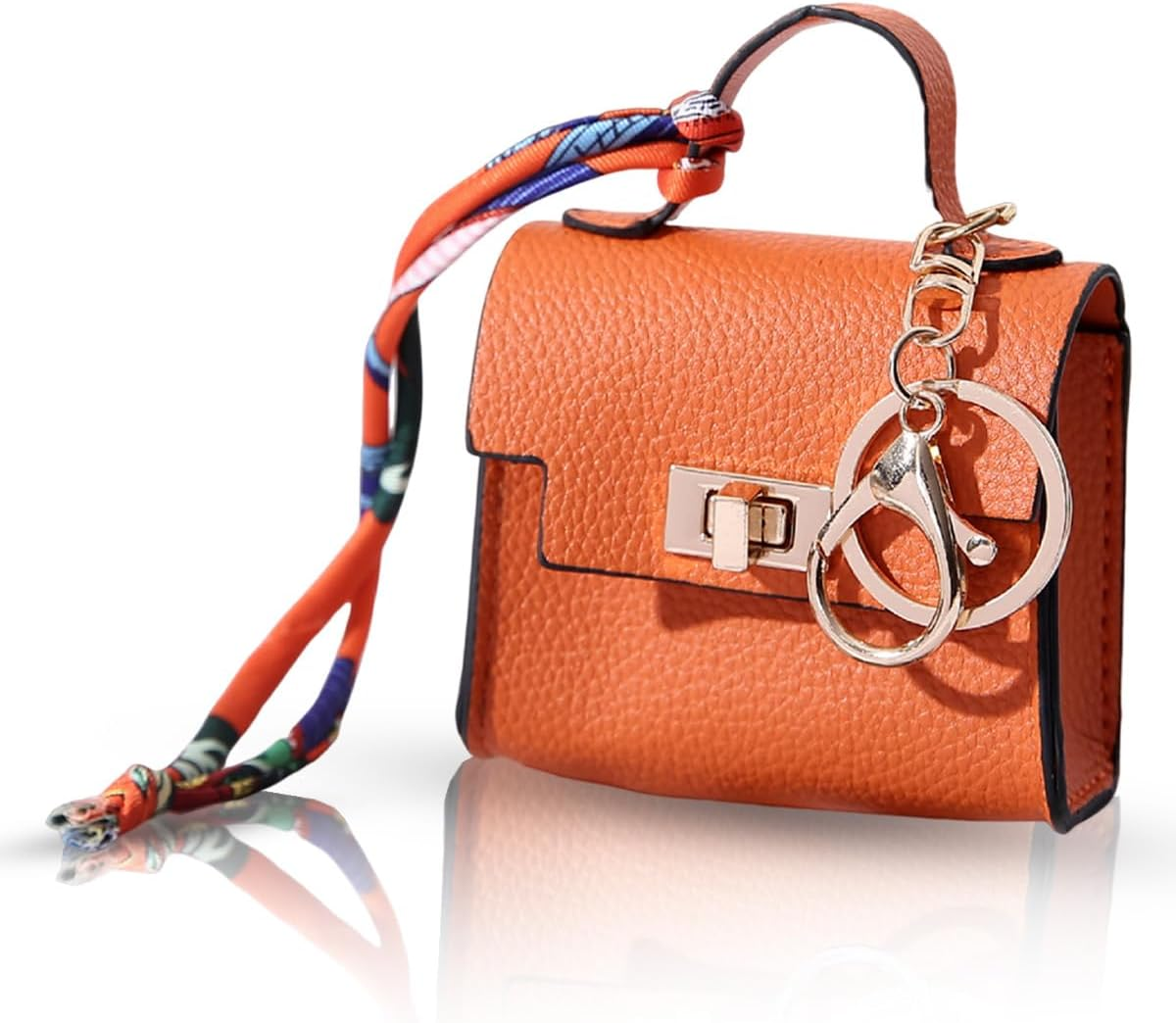 Mini Backpack Keychain Small Change Pouch Purse for Women, Cute Handbags Purse Charms Twist-Lock Key Headset Bag