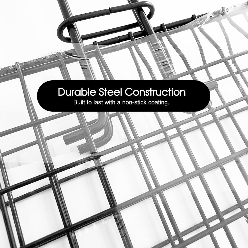 Leona Co BBQ Grill Rack &ndash; 31X49.5Cm, Durable Non-Stick Steel with Wooden Handle &ndash; Ideal for Grilling Meat, Seafood & Vegetables image number 2