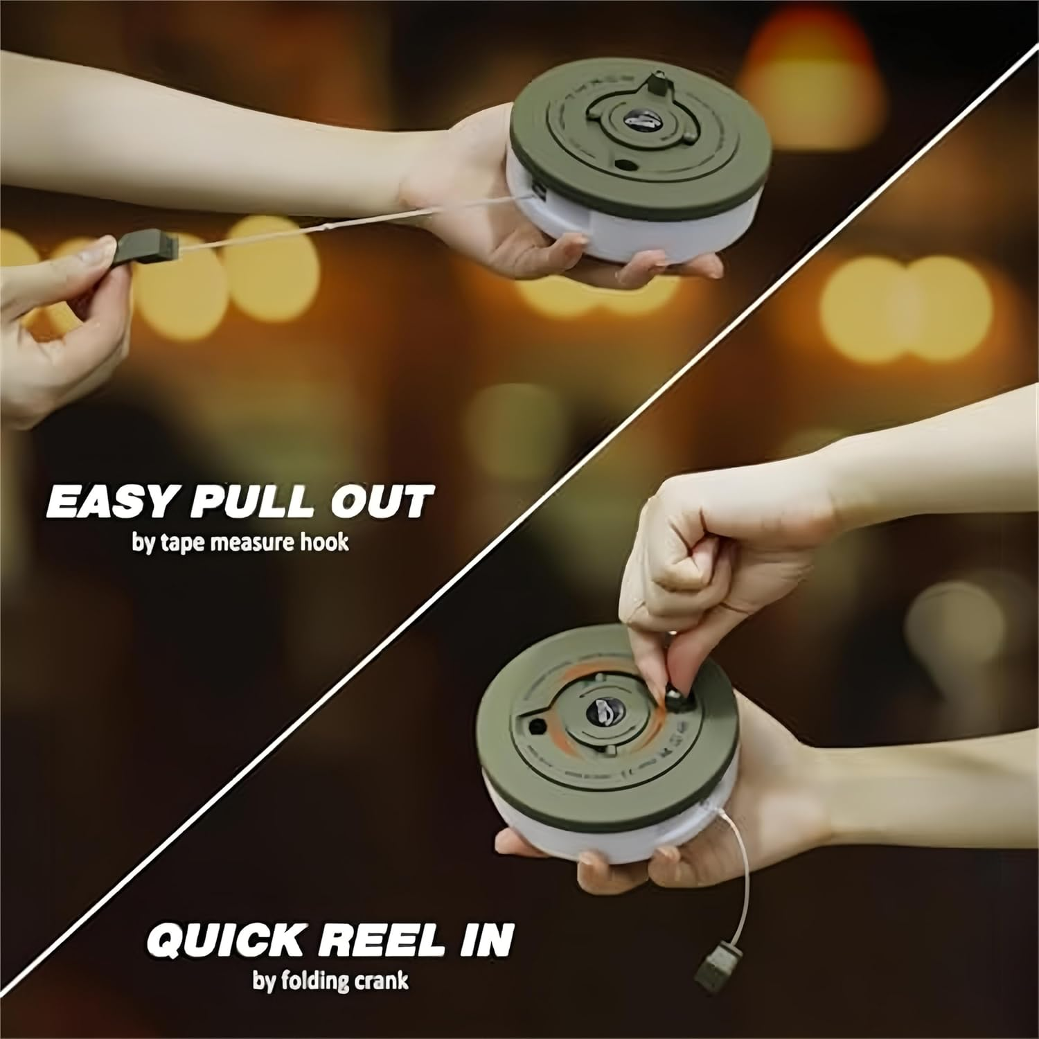 2 Packs Colorful Camping String Lights,2-In-1 Roll up Portable String Lights with APP Control,18Ft/6M,Rechargeable Waterproof Lights for Camping,Indoors and Outdoors Deco (Yellow) image number 3