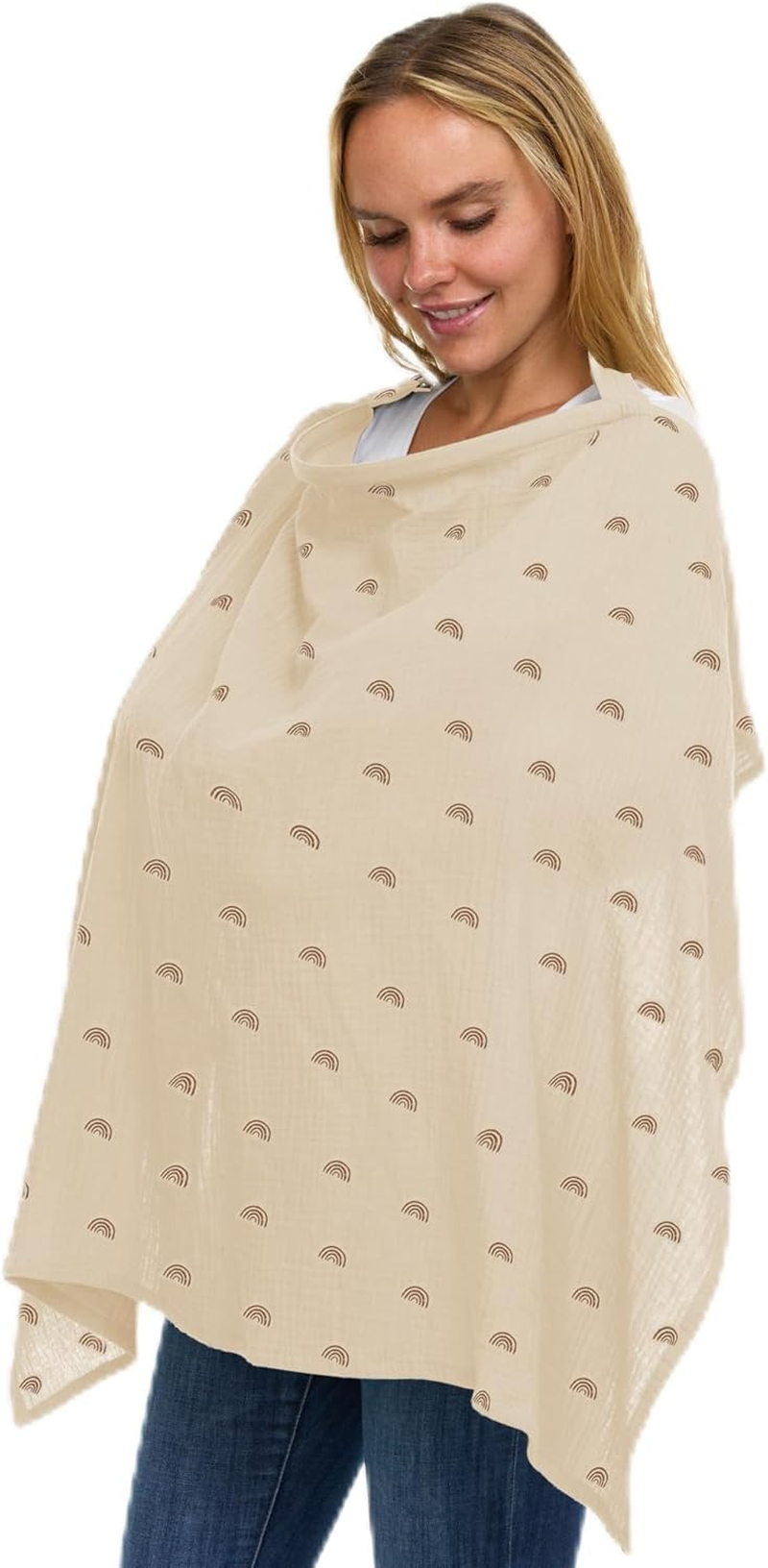 Muslin Nursing Cover for Breastfeeding - Breast Feeding Covers for Women | Breathable 100% Muslin Cotton Breastfeeding Cover with Arch-Line and Adjustable Straps | Breastfeeding Essentials(Sage Green)