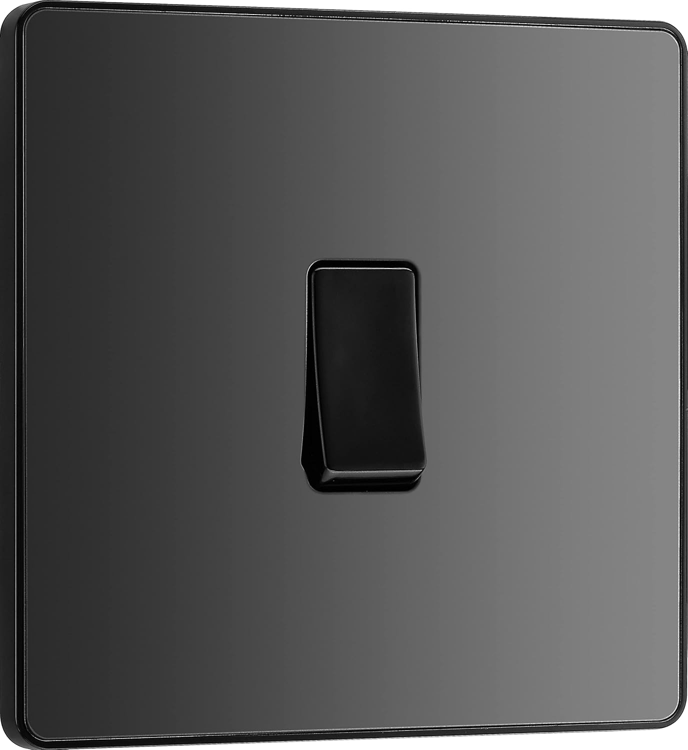 BG Electrical Single Wall Light Switch, Wide Rocker, 2 Way, Screwless Front Plate, round Edges, Evolve, Pearlescent White, 20A, 16AX, PCDCL12WW