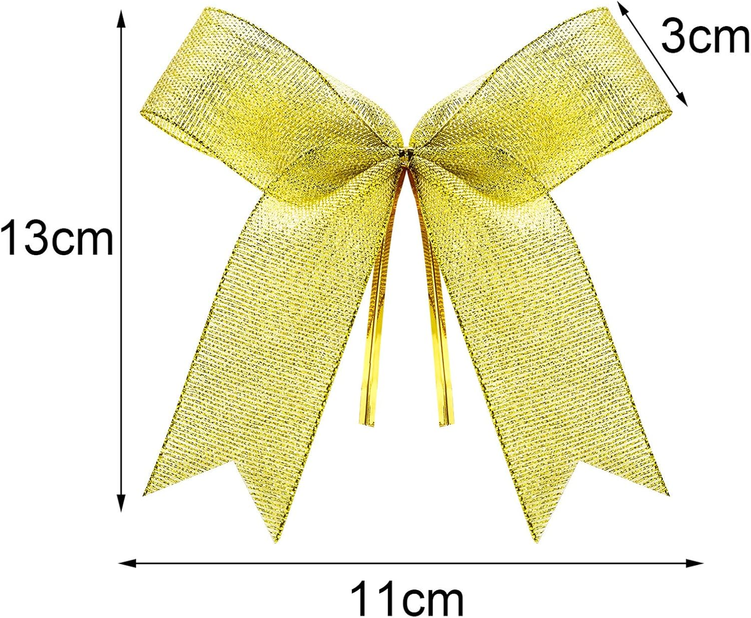 Sumind 48 Pieces Christmas Bow Ribbon Bow for Christmas Tree, Christmas Wreath, Gift Decoration, 4.25 X 3.75 Inch