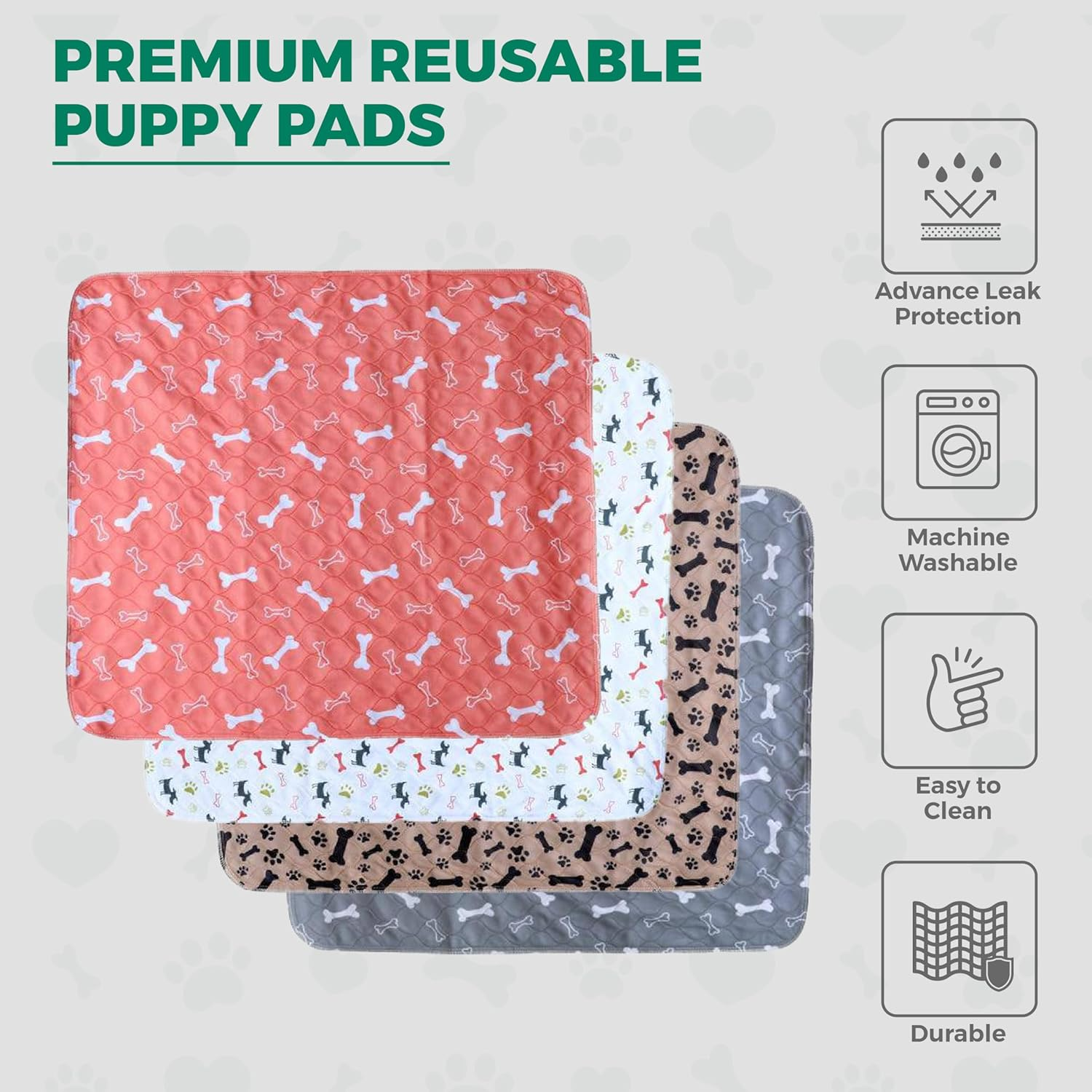 Orange Reusable Puppy Pads - Accident Proof - Ultra Absorbent - Washable Dog Pee Pads - Multi-Purpose Protection - Waterproof Dog Mats for Floors (Medium (70 X 80Cm)) image number 6