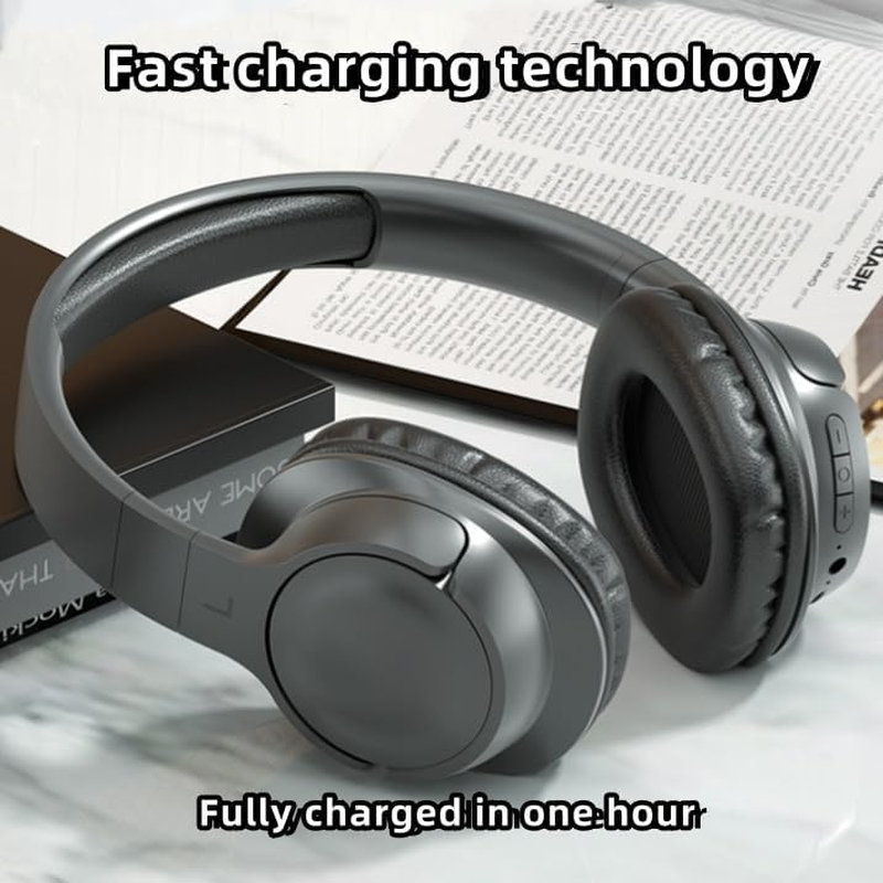 NEVKA Pure Bass Wireless Noise Cancelling Headphones, Bluetooth over Ear Headphones for Men Women,48 Hours Battery Life,Over Ear Headphones for Indoor,Outdoor,Computer,Smartphone,Tv,Etc (White) - Blue image number 4