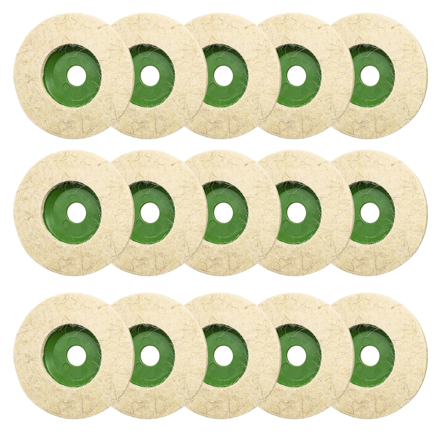 15Pcs 4 Inches Wool Felt Disc Wheel Pad for 5/8" Arbor Angle Grinder, Buffing Polishing Wheel for Metal Aluminum,Stainless Steel, Chrome, Jewelry, Wood, Plastic, Ceramic, Glass image number 5