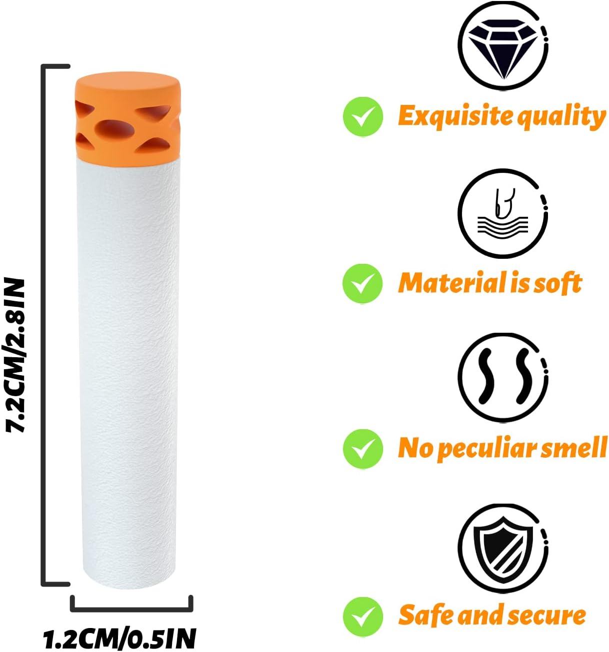 EKIND 500 Pcs Waffles Darts Refill Pack Foam Bullet Compatible for NERF N-Strike Series Blaster image number 1