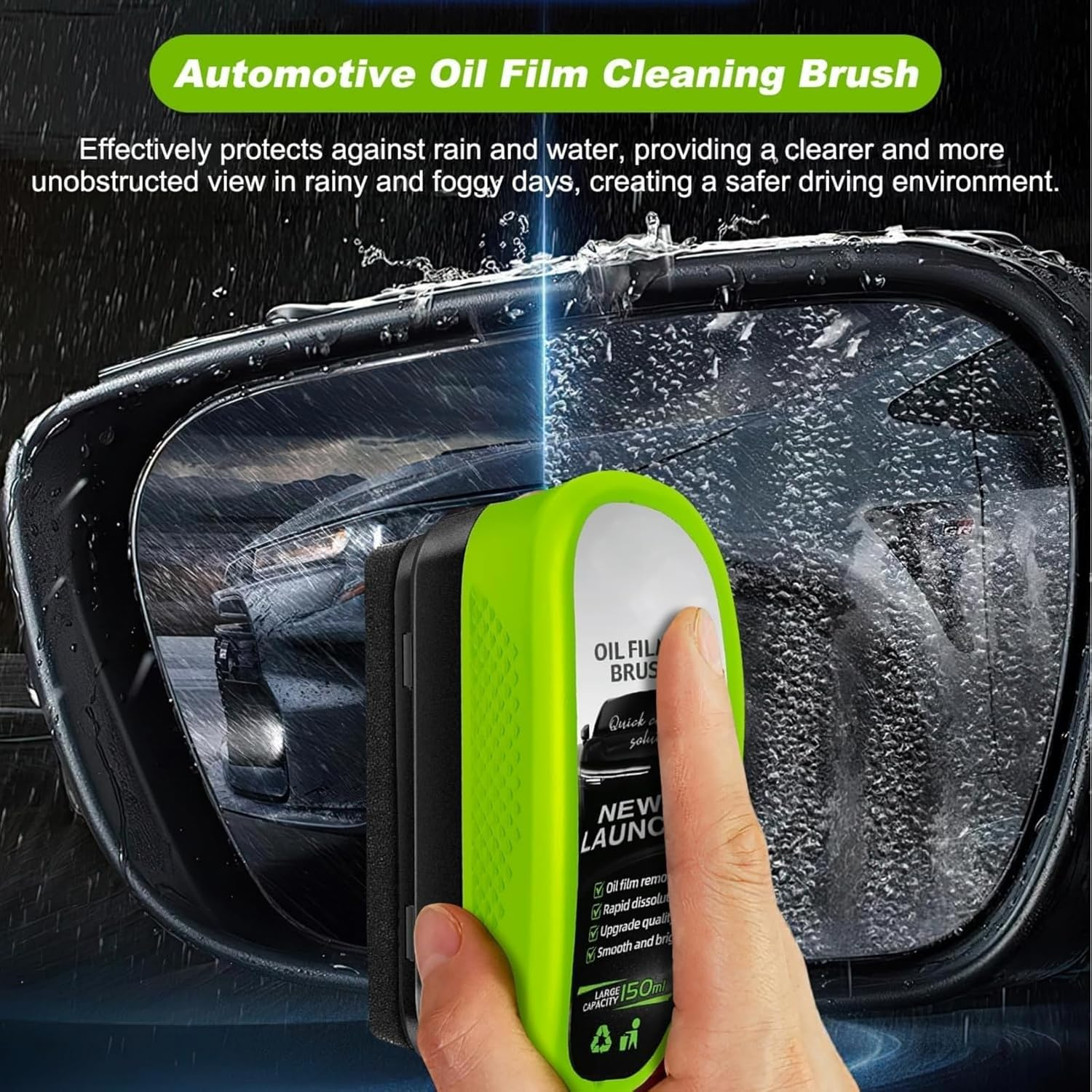 Car Tire Waxing Sponge Tire Shine Applicator + Oil Film Cleaning Brush Car Windshield Oil Film Cleaning Set, Reusable image number 5