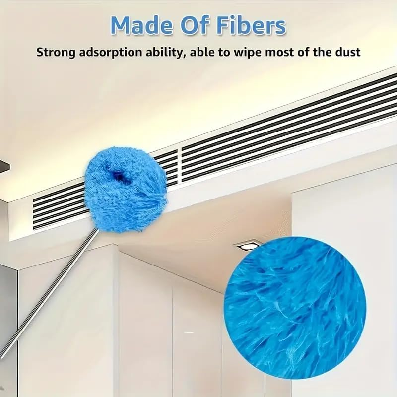Ceiling Fan Cleaner Duster, Retractable Ceiling Fan Cleaner Duster Reusable Microfiber Blade Cleaner Fan Cleaner (Blue) image number 3