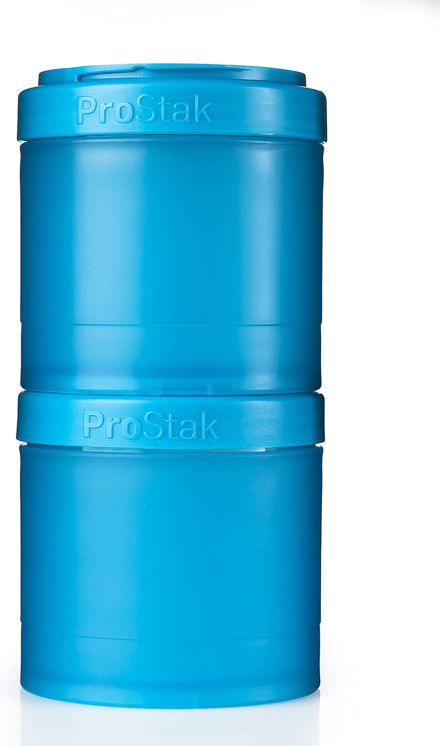 Blenderbottle Pro Stak Prostak Twist N' Lock Storage Jars Expansion 3-Pak with Pill Tray, All Black
