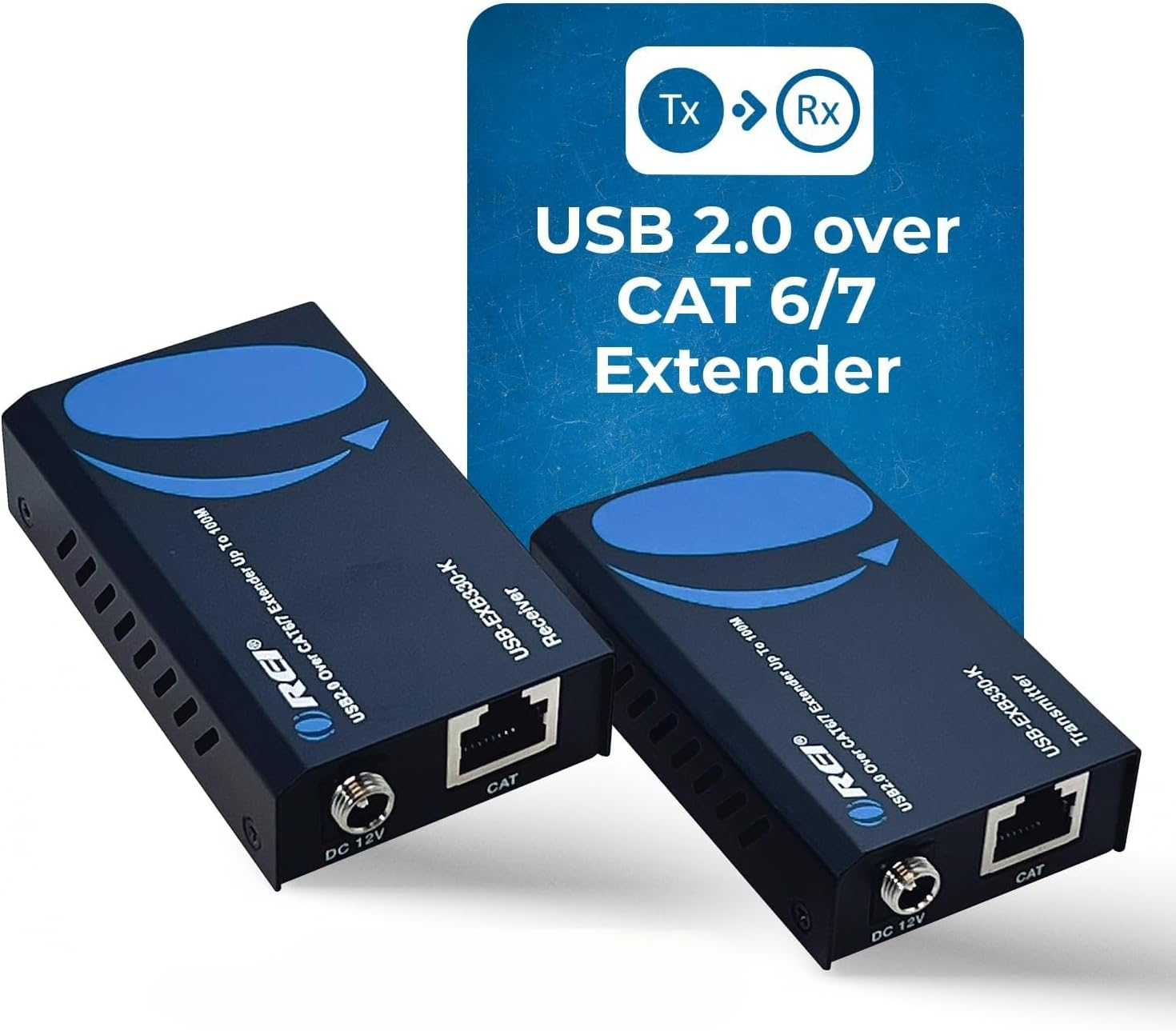 OREI USB Extender over Ethernet up to 165 Feet - Extend USB 2.0 Signal over Ethernet, 480 Mbps Transfer Rate, 2 USB 2.0 Inputs Extended up to 165 Feet image number 5