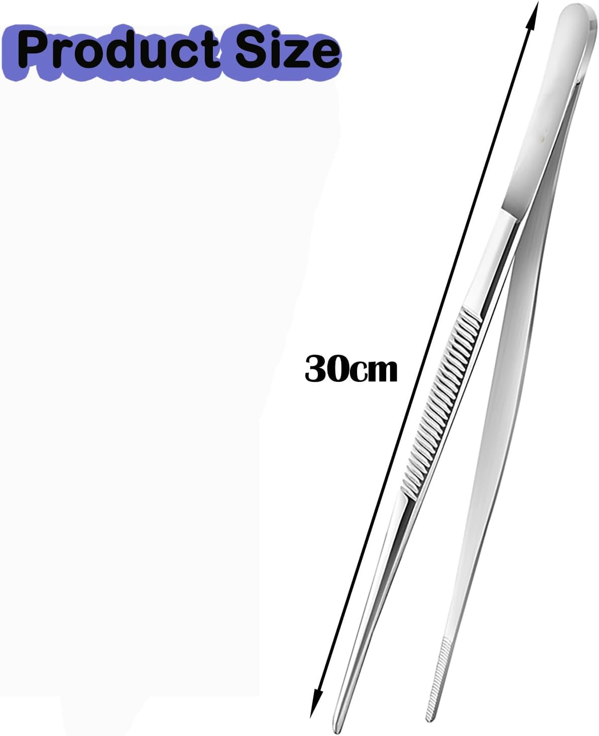 Kitchen Tweezers Fine Tweezer Tongs, Extra-Long Stainless Steel Cooking Tweezers Cooing Tong Dishwasher Safe image number 4