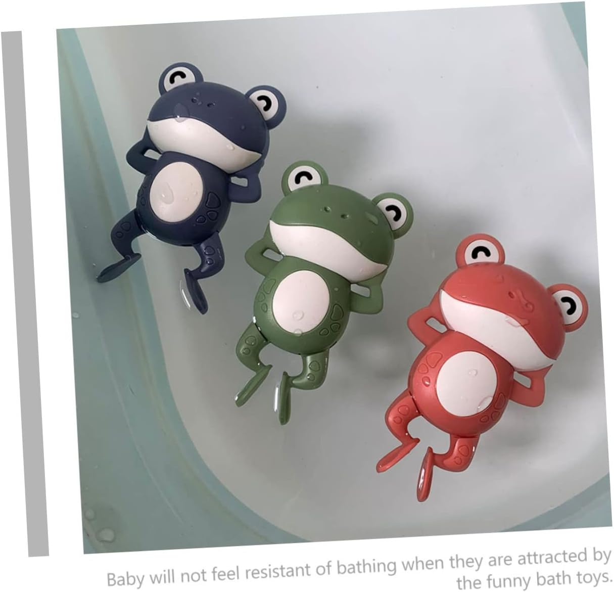 3Pcs Frogs Bath for Boy Girl Cartoon Animal Playthings Safe Wind up Swimming Frogs for Bathtub Water Fun and Motor Skill Development image number 6