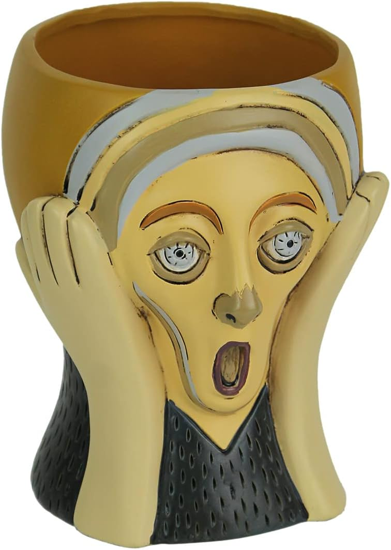 5 Inch the Scream Resin Planter Head Flower Pot Decorative Succulent Plant Decor image number 2