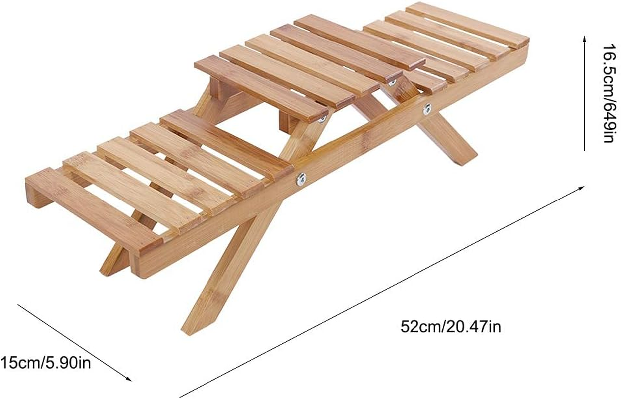 Ladder 2 Tier Plant Stand Indoor, Bamboo Plant Shelf for Multiple Plants, Small Flower Stand for Window Garden Balcony Home Decor Living Room Bedroom image number 5