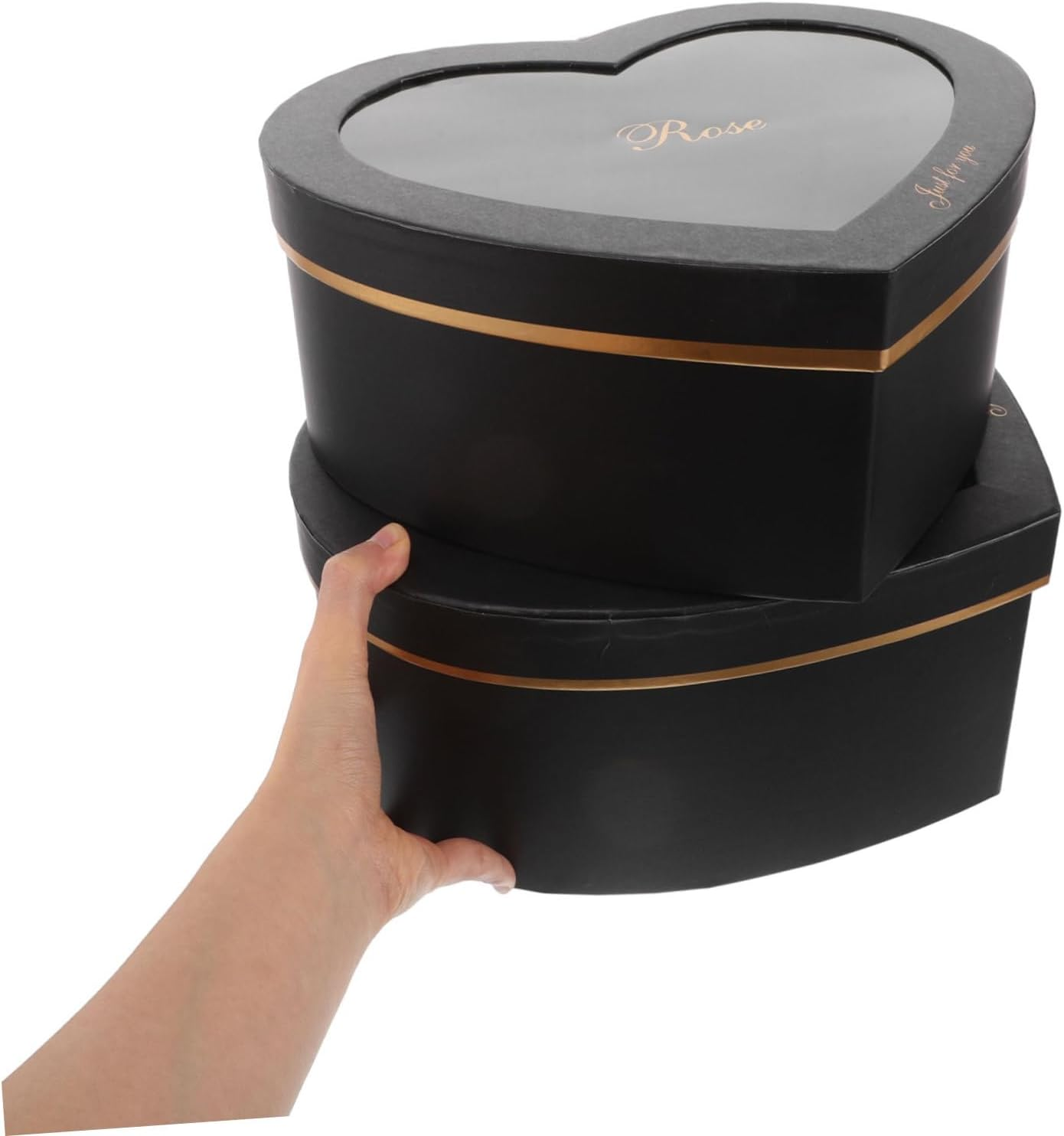 SAFIGLE 2Pcs Valentine'S Day Box Heart Shaped Boxes for Presents DIY Window and Lids Flower for Packaging - Red image number 7