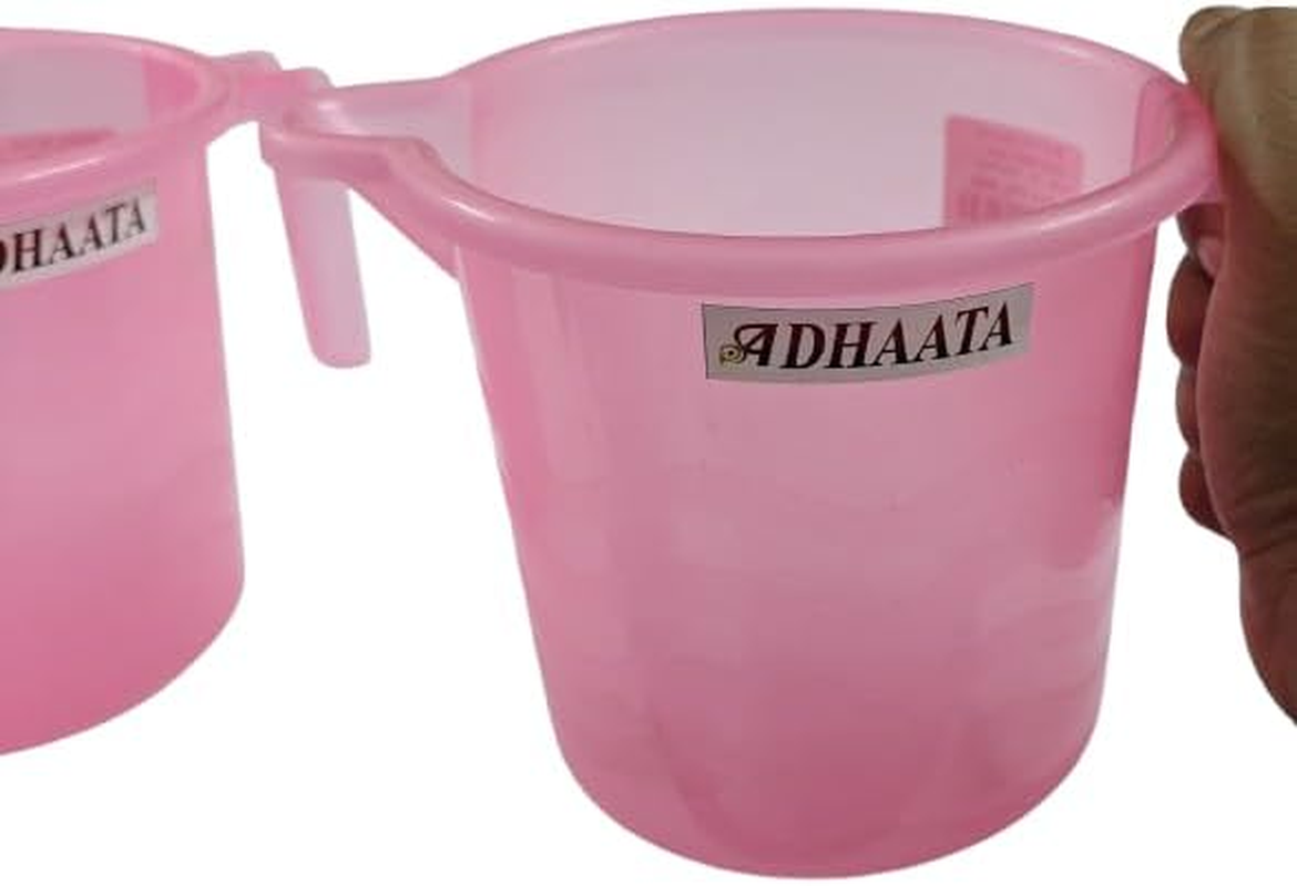 ADHAATA Bathing Mug, 1.5 Liter Capacity, Certified Water Bath Mug, LAHER (Pack of 2) (PINK) image number 4
