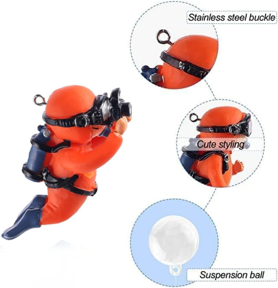4PCS Floating Fish Tank Decorations,Cute Small Resin Diver Water Decoration Aquarium Diver Ornament Accessories for All Kinds of Aquarium/Fish Tank Beautification Decorations image number 2