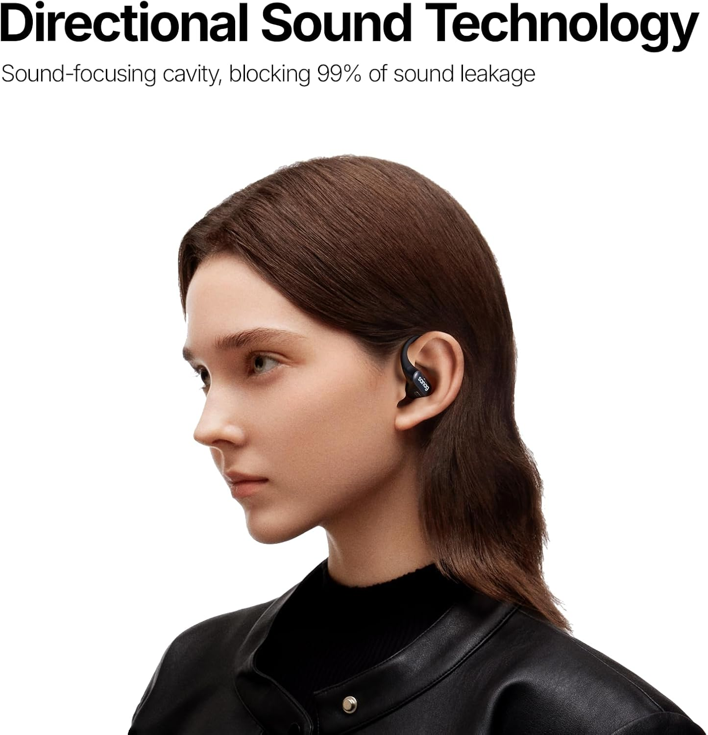 SANAG G6S Open Ear Headphones, Wireless Bluetooth 5.3, Waterproof, Stable Fit, 36 Hours Playtime, Multipoint Connection, Black image number 1