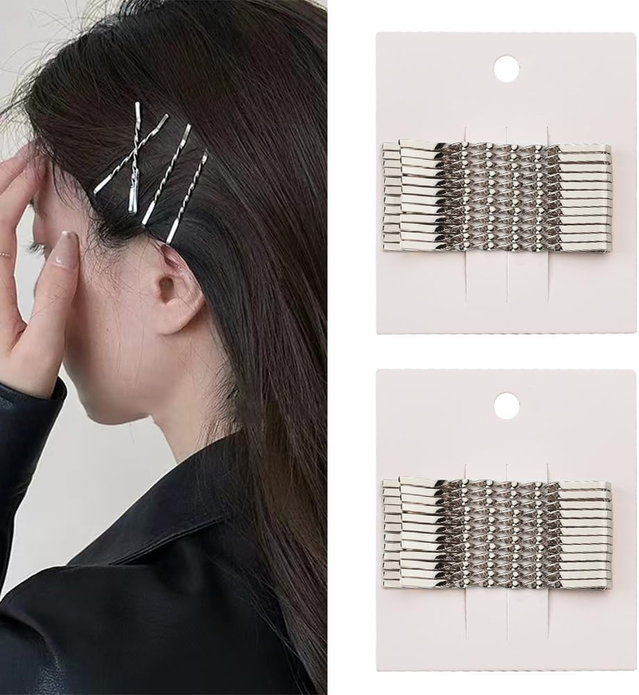 Gold Twisted Hair Pins for Women Bobby Pins Blonde Hair Pins for Thick Thin Hair Bun Hairpins Bobbi Pins for Hair Long Side Hair Clips Grip Barrettes Styling Long Hair Clips 24 PCS