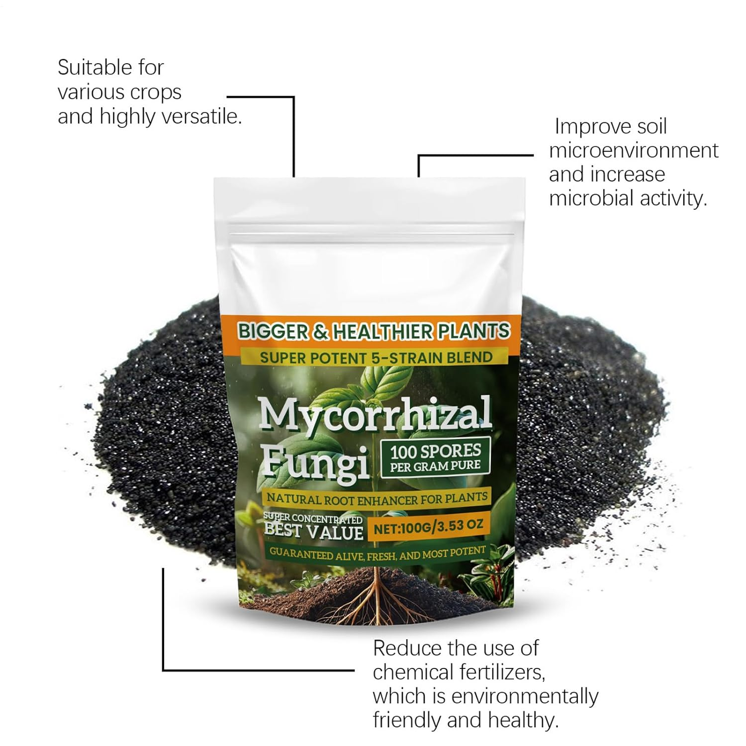 Plant Growth Enhancer - Fertilizer Nutrient Powder, 100G Balanced Formula, Planting Tool Accessory, Soil Culture, Mixed Culture Garden, Agriculture Gardening Supplies for Growth Indoor Outdoor Plant image number 4