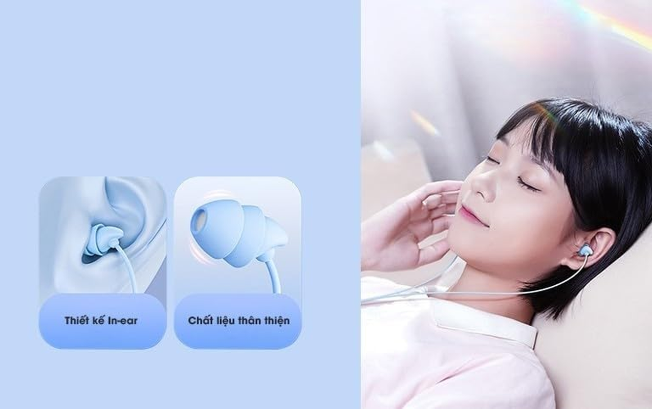 Remax RM-619I Wired Sleep Earphone for Iphone, Blue image number 2