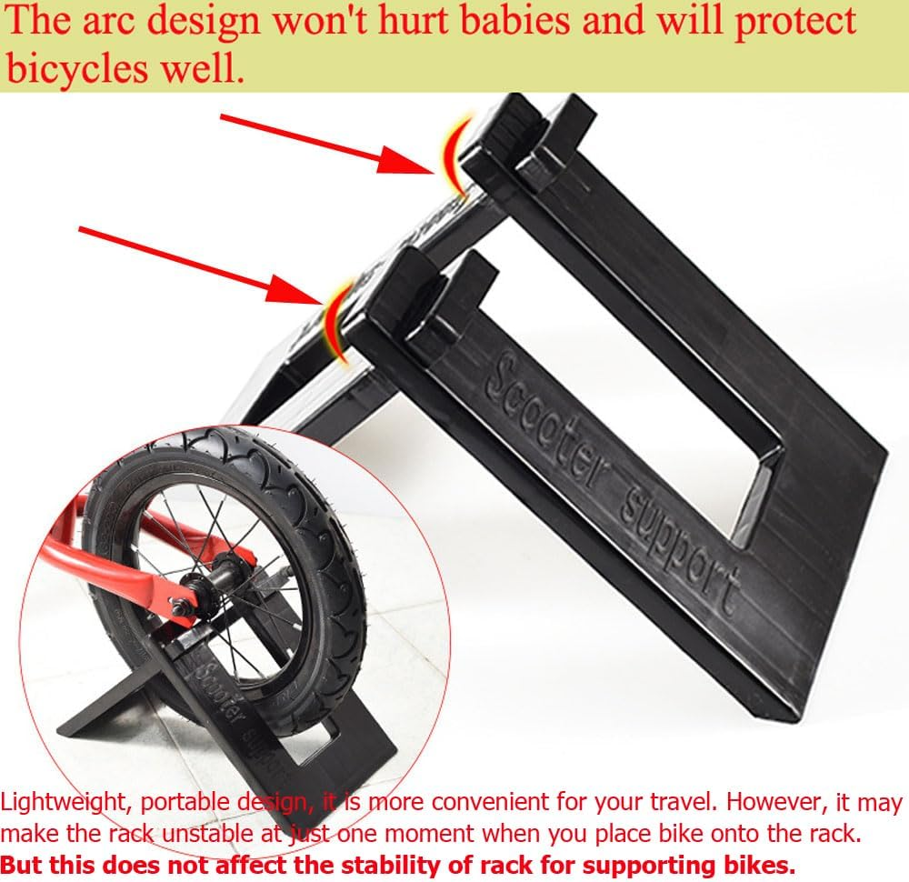 2 Pack Kids Balance Bike Parking Rack Stand Display Foldable Kickstand Holder for No Pedal Training Bicycle Scooter 10 to 15 Inch Bikes Storage Organizer Indoor Outdoor Garage image number 2