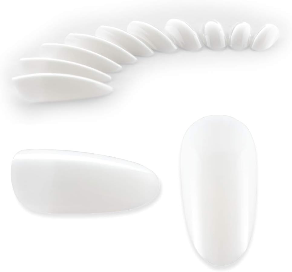 100 Natural Oval Nail Tips with Overlap image number 1