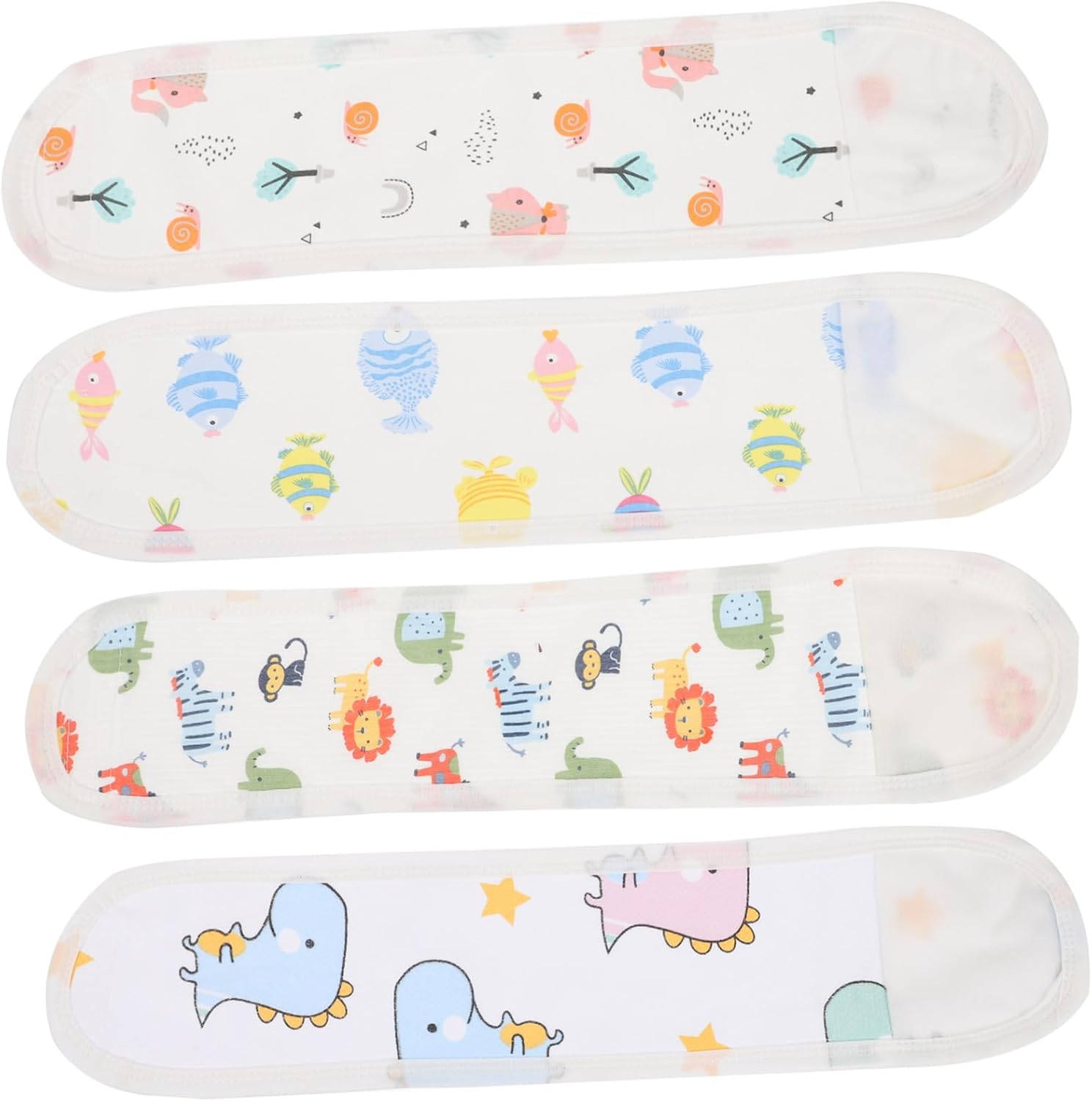4Pcs Newborn Infant Belly Band Baby Belly Protector for Gas and Colic, Elastic Soft Navel Strap Mixed Animal Patterns, Breathable Summer Abdomen Wrap for Baby Supplies image number 5