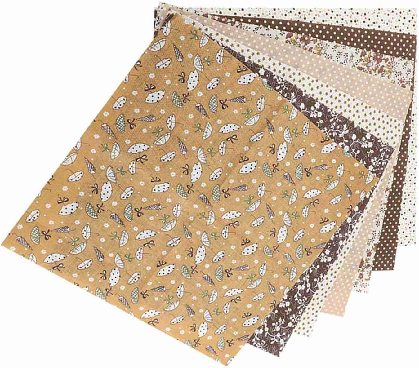 Cotton Fabric DIY Assorted Squares Pre Cut Bedding Kit for Home Crafting Coffee Series (25 * 25)