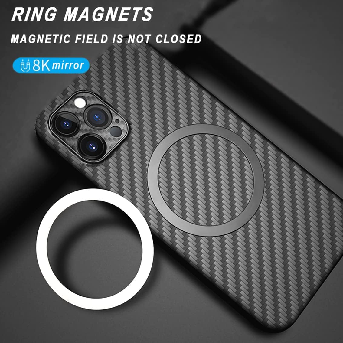 6 Pcs Universal Metal Rings Sticker Compatible with Magsafe Magnetic Wireless Charger Iphone 15 14 13 12 Pro Mini Max Galaxy,(No Magnet) Ultra-Thin Car Charger Conversion Accessories,(Black,White) image number 3