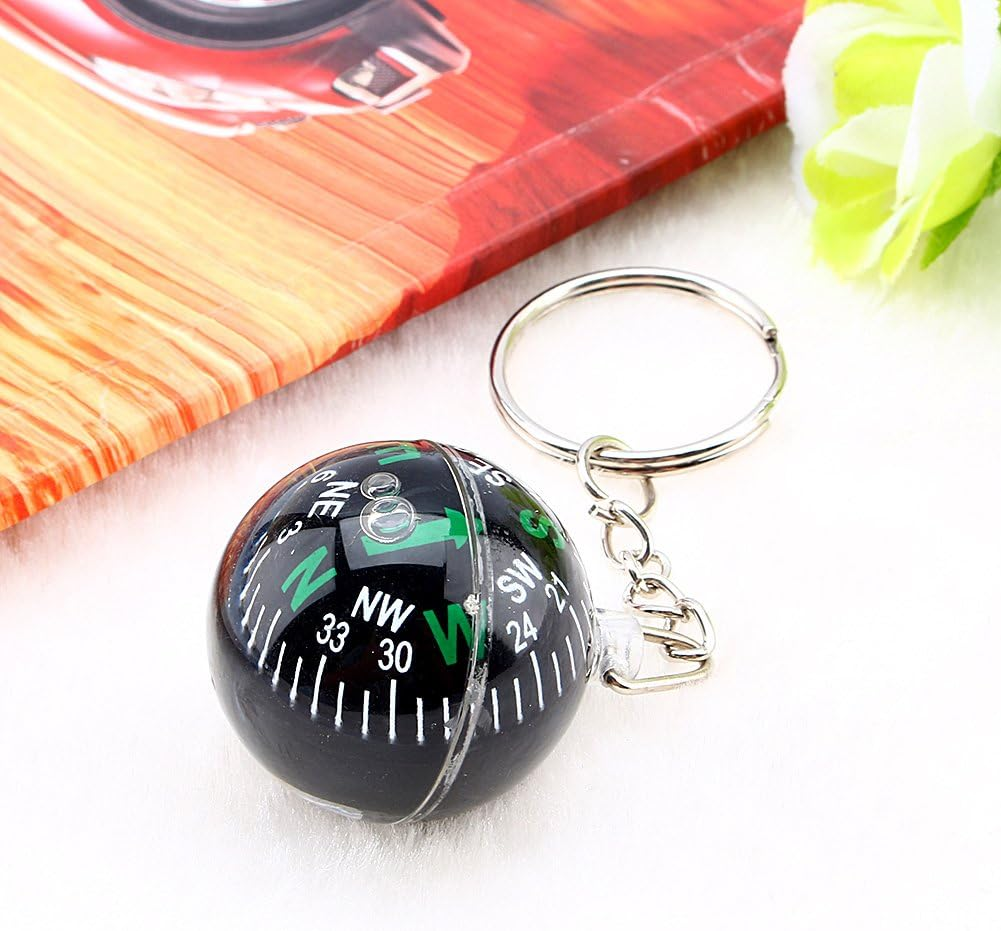 Ball Keychain Liquid Filled Compass for Hiking Camping Travel Outdoor, Mini Survival Compass Ball for Directions image number 2