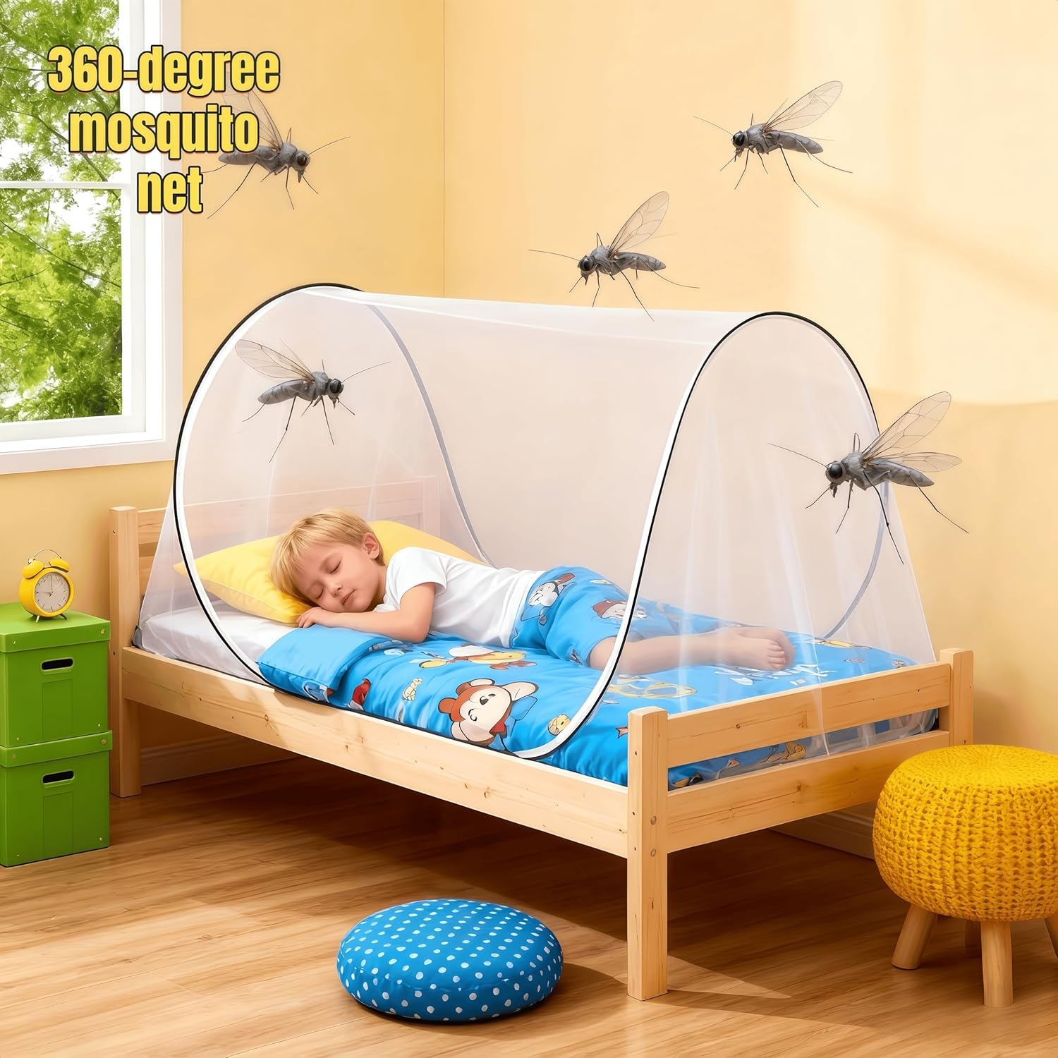 77 * 30 * 23 Inch Large Pop up Mosquito Tent, Portable Foldable Mosquito Net for Bed Camping Travel Patio image number 3