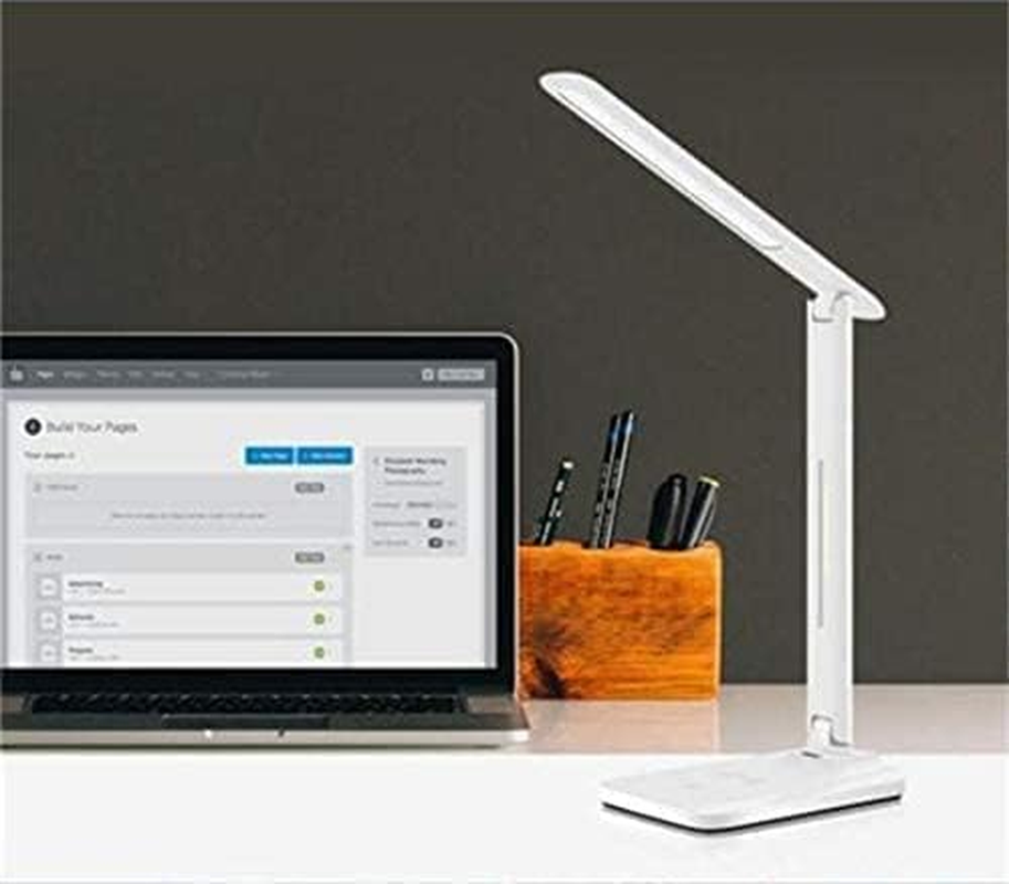 Vortex D10-BLACK LED Desk Lamp, Eye-Caring Table Lamps, Office or Study Lamp with USB Charging Port, Black, 7W, Wireless Output Power 10W, Foldable, 3 Colors Temperature Options(Black)