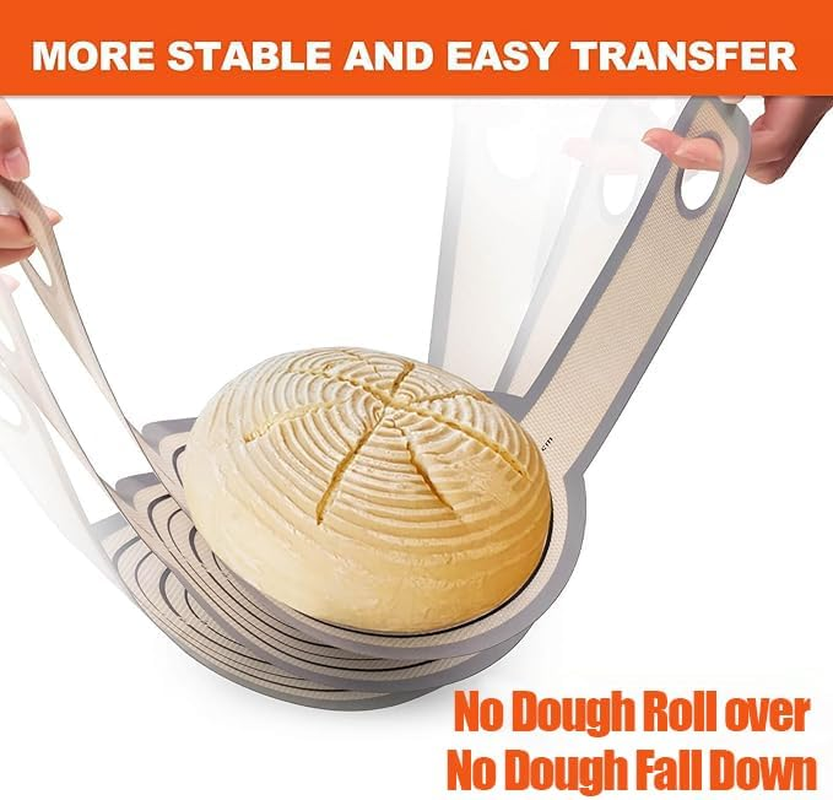 Silicone Bread Slings for Dutch Oven Liners, Sourdough Silicone Bread Slings, Non-Stick 2-Piece, Easy to Clean Reusable Baking Mats with Long Handles (Grey) image number 2