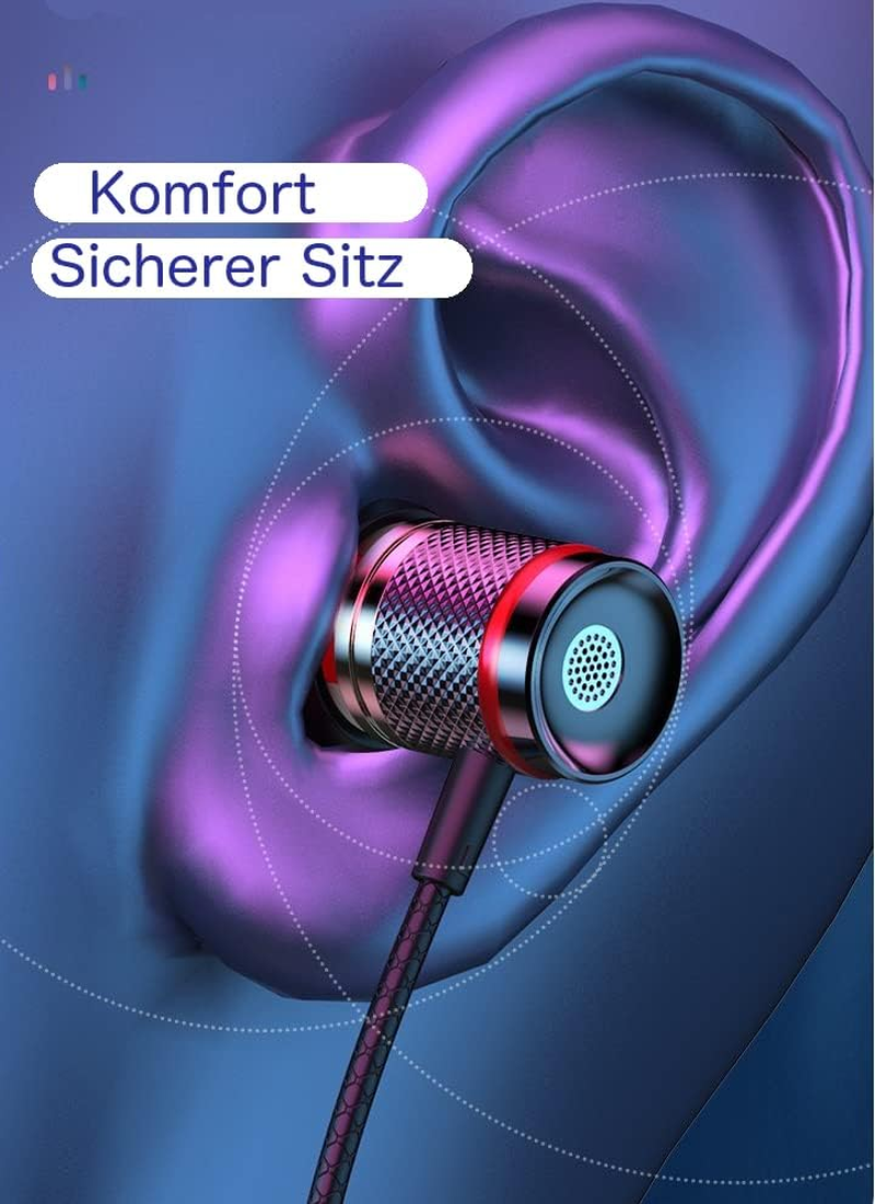 Jj-Shop24 In-Ear USB-C Headphones Sport Headset Bass for Huawei Samsung Ipad Xiaomi Google USB C Black image number 6