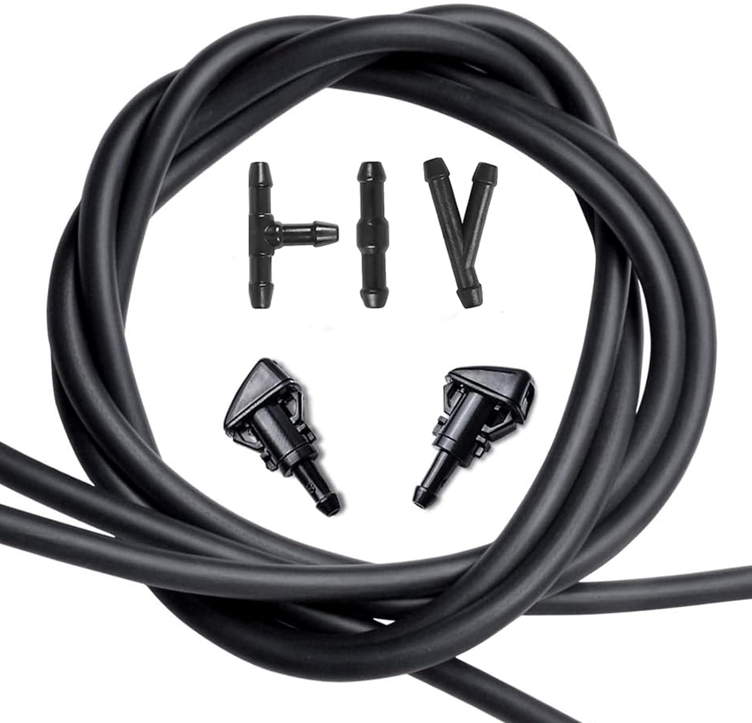 OTUAYAUTO Windshield Washer Nozzles Kit, Replacement for Chrysler, Dodge, Jeep, Ram - Washer Jet and Fluid Hose with Connector