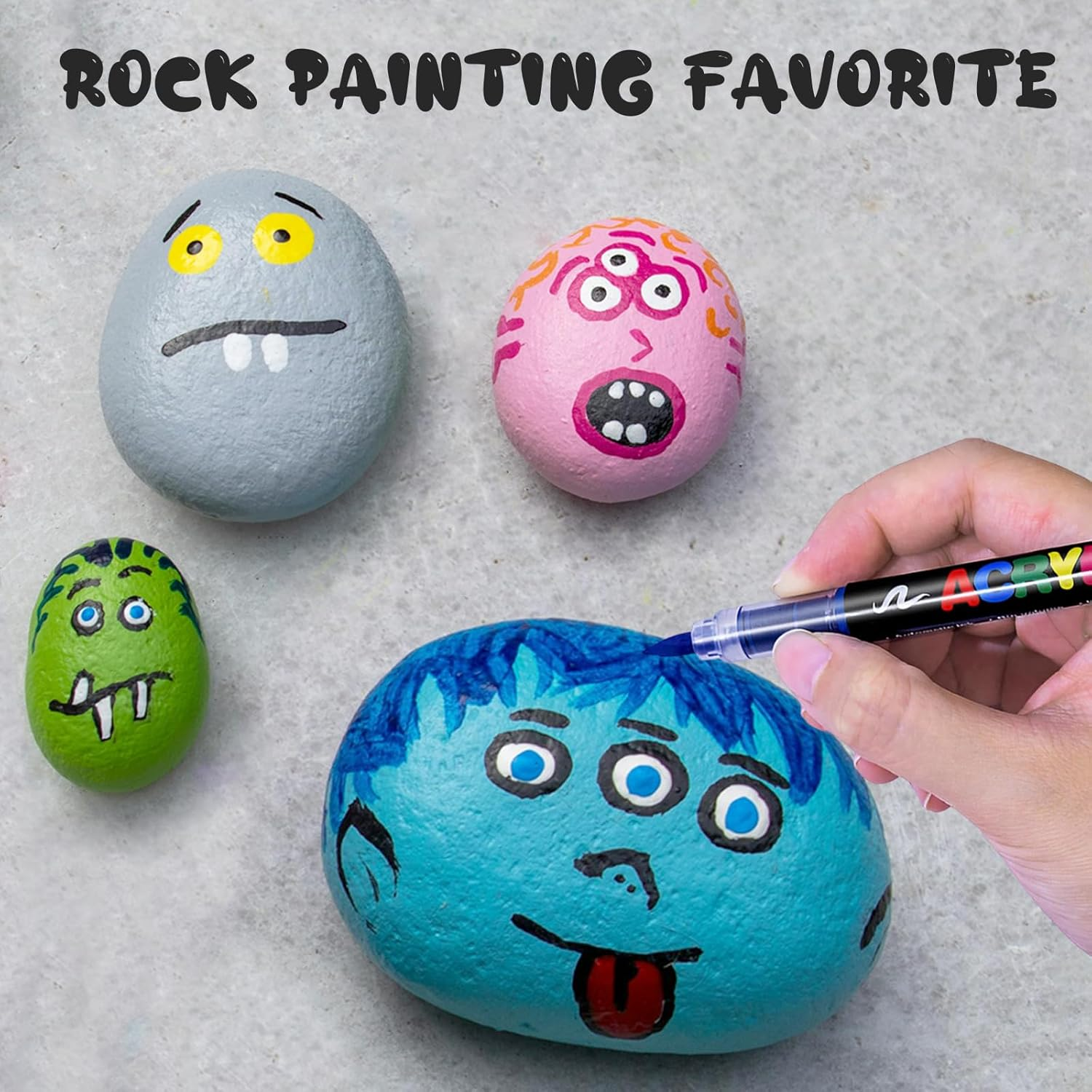 72 Colors Acrylic Paint Pens - Soft Brush Tip Acrylic Markers, Quick-Drying Waterproof Acrylic Paint Markers for Canvas, Wood, Metal, Ceramic, Stone, Egg, Rock Painting and DIY Art Crafting