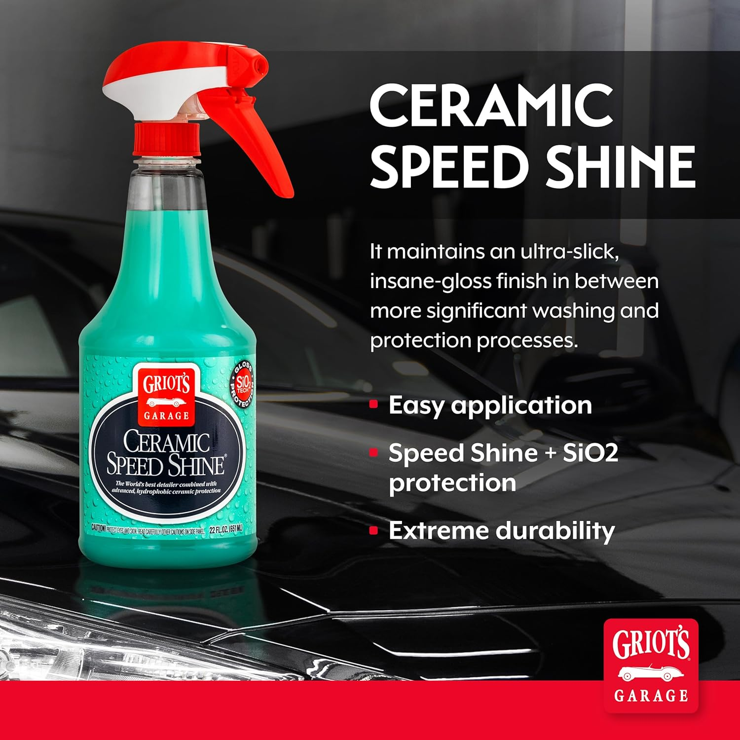 Griot'S Garage 10945 Ceramic Speed Shine 22Oz &ndash; Ceramic Quick Detailer & Clay Lubricant, Clean Your Vehicle While Appling Additional Sio2 Protection, Safe on All Existing Ceramic Coatings image number 1