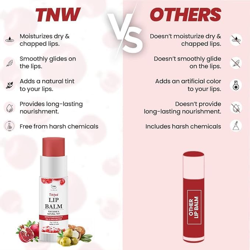 Tnw-The Natural Wash Pomegranate Multipurpose Tinted Lip Balm for Dry & Chapped Lips- Red, 6G | 100% Natural Red Tint Add Glossy Sheen on Lips for Long-Lasting with Shea Butter & Vitamin E image number 1
