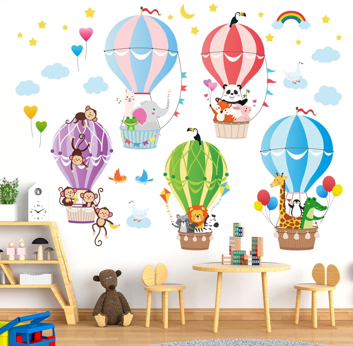 DECOWALL BS-115 the Large World Wall Stickers Peel and Stick Removable Art Living Room Nursery Kids Bedroom