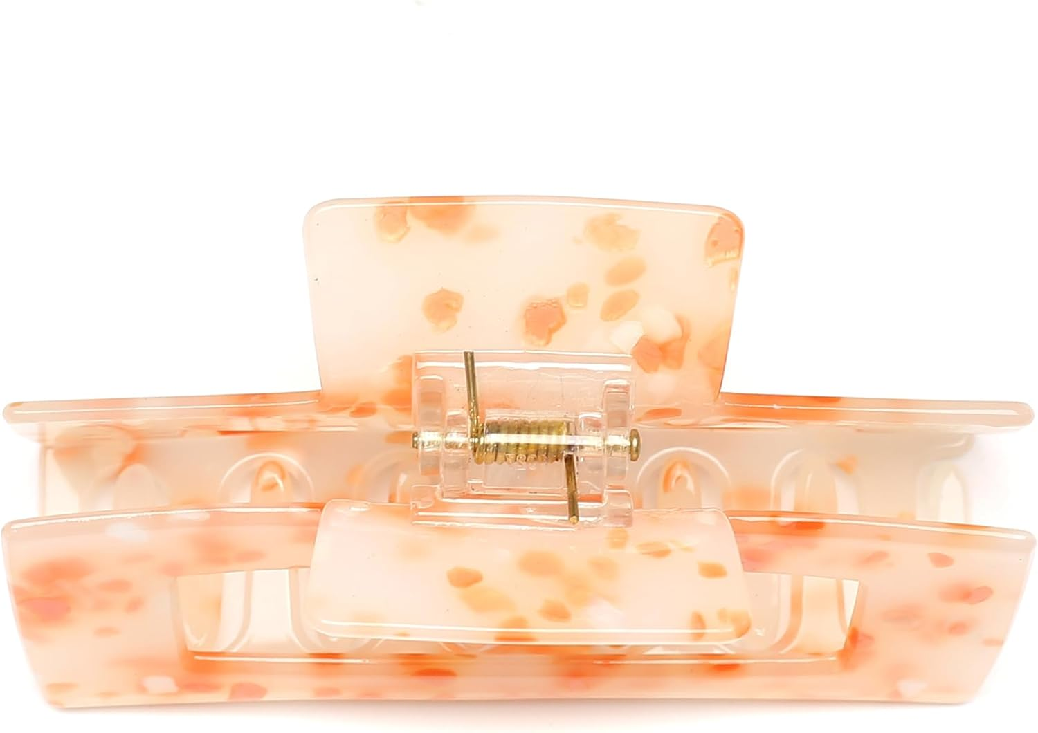 Qingoo Large Rectangular Claw Hair Clip Beautiful Women'S Hair Accessories Elegant Hair Accessory 1 Piece (10 Cm X 5.5 Cm, Orange) image number 2