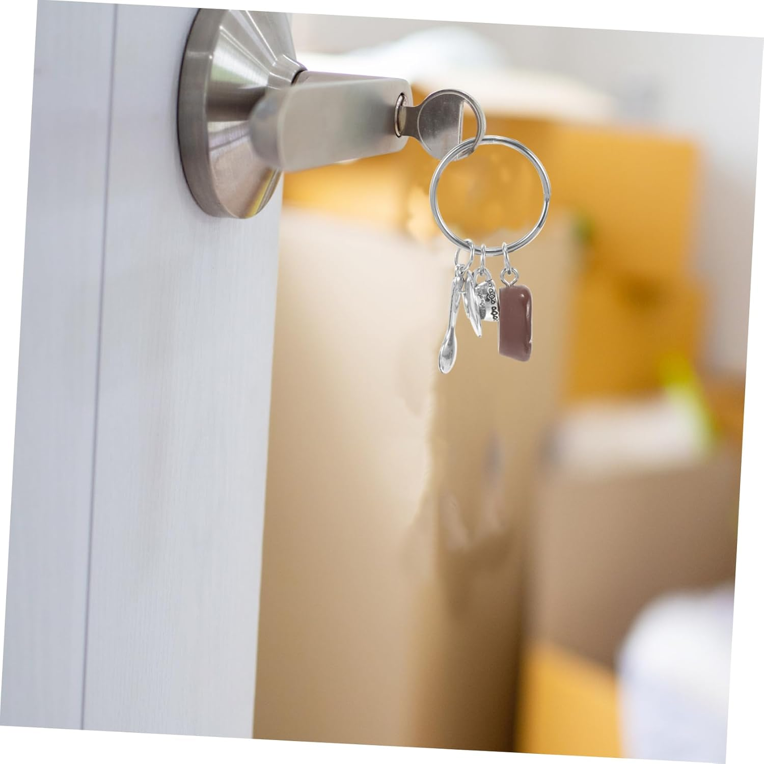 COLLBATH Cute Coffee Keychain Key Ring for Lovers Car Keychains Bag Hanging Ornament Lightweight image number 3