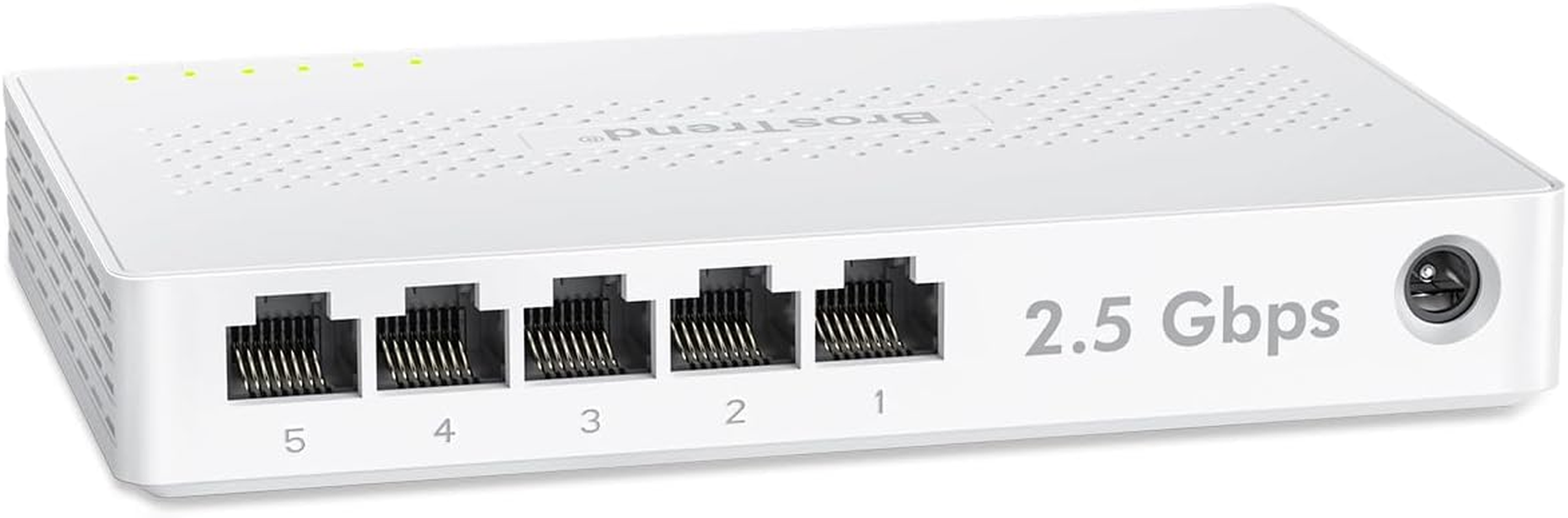 Brostrend 5 Port 2.5Gbe Ethernet Switch Unmanaged Network Switch, 2.5Gbps Bandwidth Ethernet Splitter, Ideal for Gaming & Offices, 4K Video, Fanless Design, Plug & Play, Limited Lifetime Protection image number 3