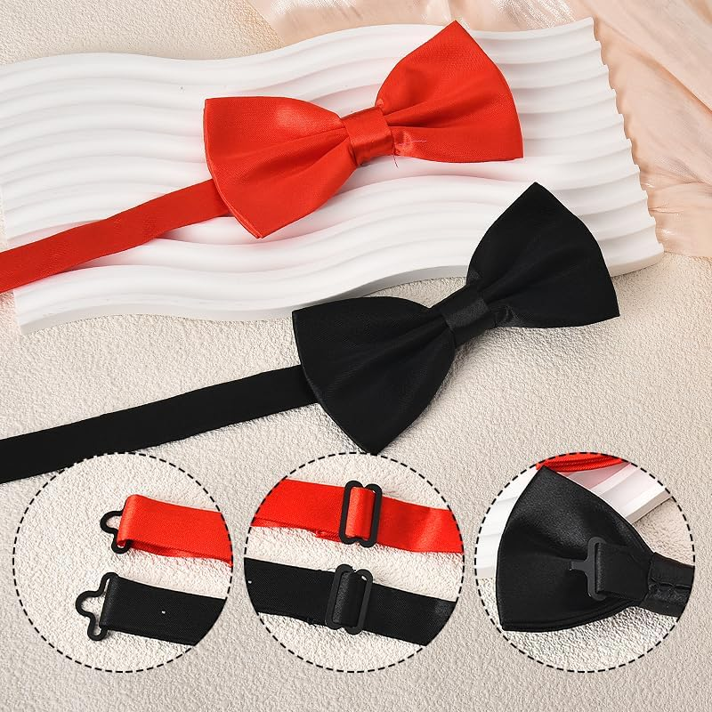 Pre-Tied Bow Tie Adjustable Bowtie for Men Formal Necktie Tuxedo Bow Ties for Men Pre Tied Bow Tie Set 2Pcs Bowknot Ties Birthday Wedding Suit Accessories