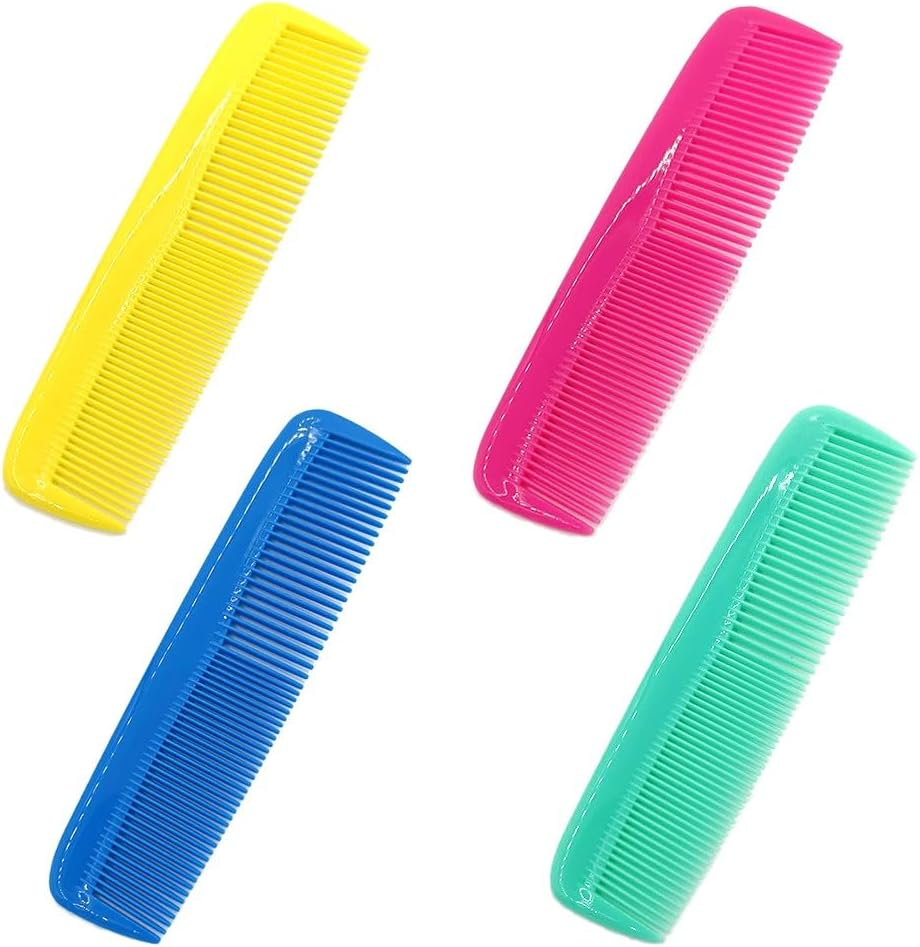 DAZISEN 4 Pieces Hair Combs - Plastic Pocket Combs Fine Dressing Comb Hair Cutting Comb Hairdressing Styling Combs for Women Men