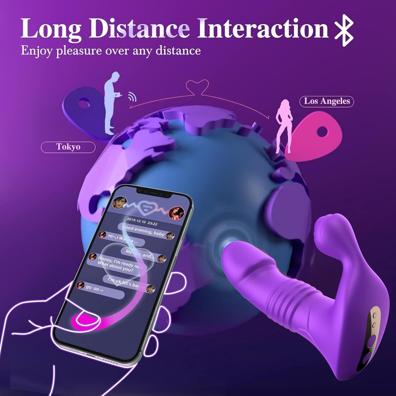 PLEASURE PULSE Thrusting Wearable G Spot Panty Vibrator Dildo Adult Sex Toys for Women, Men & Couples, Dual Motor App & Remote Control Long Distance Fun, Rose Clitoral Stimulation, Prostate Massager image number 2